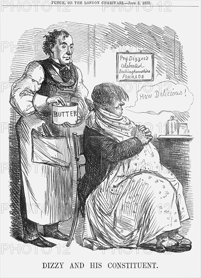 'Dizzy and his Constituent.', 1858. Artist: Unknown