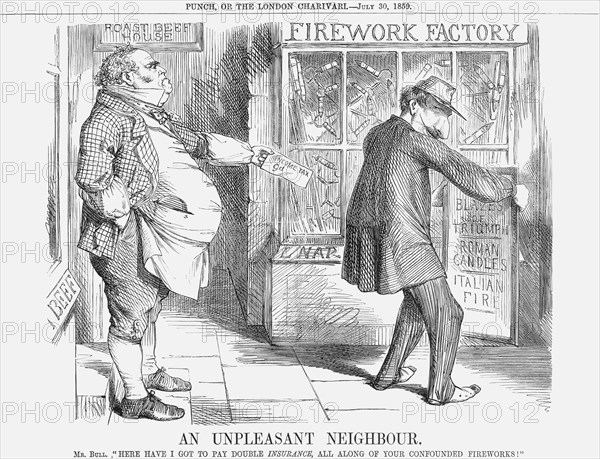 'An Unpleasant Neighbour', 1859. Artist: Unknown