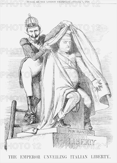 'The Emperor unveiling Italian Liberty', 1859. Creator: Unknown.