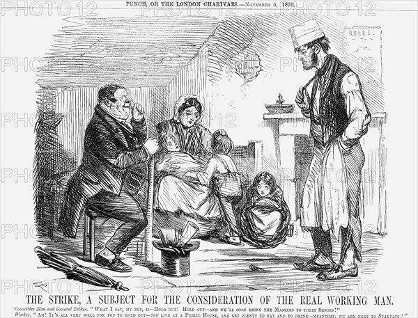 'The Strike, a Subject for the Consideration of the Real Working Man', 1859. Artist: Unknown