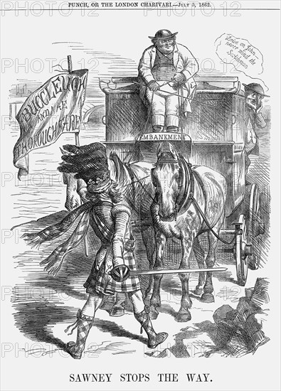 'Sawney Stops The Way', 1862. Artist: Unknown