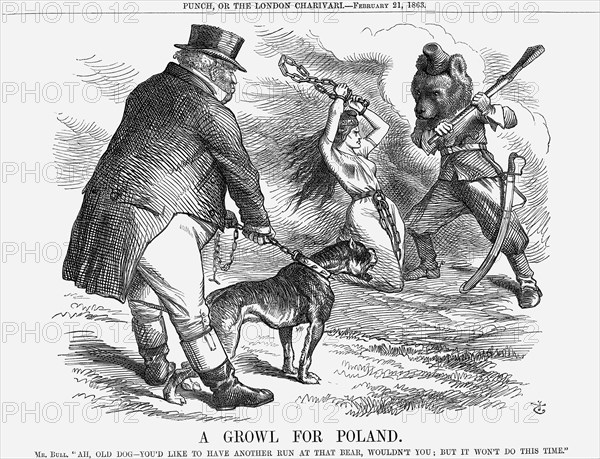 'A Growl for Poland', 1863. Artist: John Tenniel