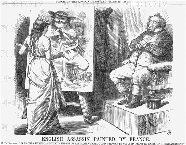 'English Assassin Painted by France', 1864. Artist: John Tenniel