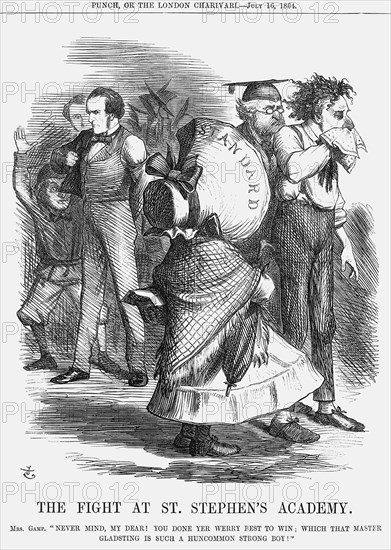 'The Fight at St. Stephen's Academy', 1864.  Artist: John Tenniel