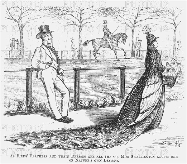 Miss Swellington taking a walk, 1867. Artist: Edward Linley Sambourne