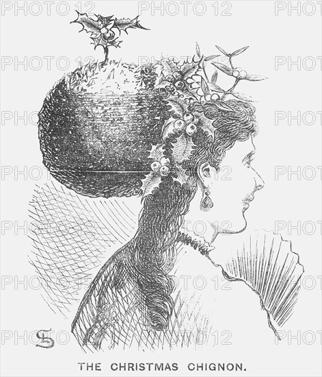 'The Christmas Chignon', 1867. Artist: Edward Linley Sambourne