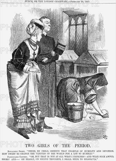 'Two Girls of The Period', 1869. Artist: John Tenniel