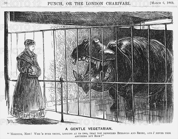 'A Gentle Vegetarian', 1869. Artist: George du Maurier