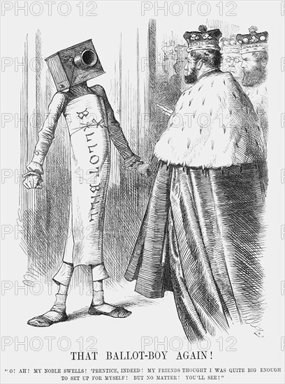 'That Ballot-Boy Again!', 1872. Artist: Joseph Swain