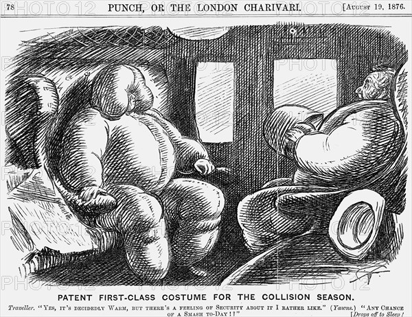 'Patent First-Class Costume for the Collision Season', 1876. Artist: Charles Samuel Keene