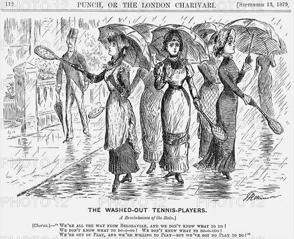 'The Washed-Out Tennis-Players', 1879.  Artist: Priestman Atkinson