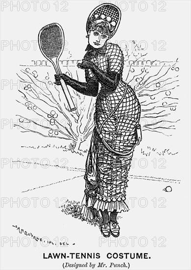 'Lawn-Tennis Costume', 1879. Artist: Edward Linley Sambourne