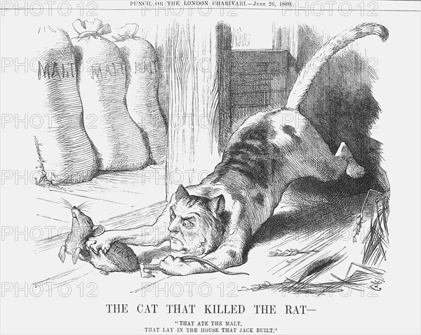 'The Cat that Killed the Rat', 1880. Artist: Joseph Swain