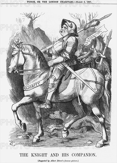 'The Knight and his Companion', 1887. Artist: Joseph Swain