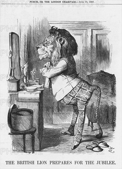 'The British Lion Prepares for the Jubilee', 1887. Artist: Joseph Swain