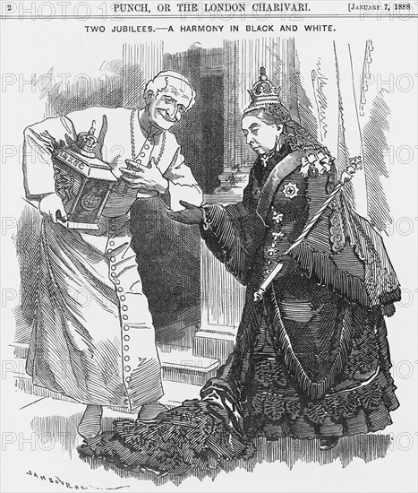 'Two Jubilees - a Harmony in Black and White', 1888. Artist: Unknown