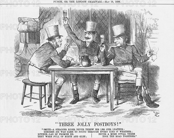 Three Jolly Post Boys!, 1888. Artist: Joseph Swain