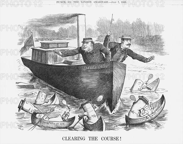 'Clearing the Course!', July 7, 1888. Artist: Joseph Swain