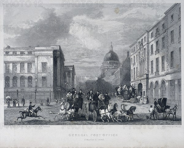General Post Office, London, c1835. Artist: John Woods