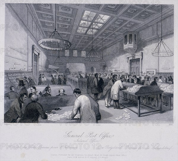 General Post Office, London, c1844. Artist: TH Ellis