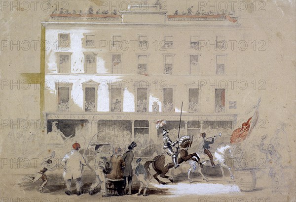 Lord Mayor's Show, Cornhill, London, 1849. Artist: Angelo Collen Hayter