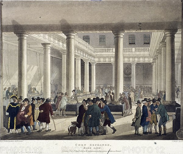 Corn Exchange, London, 1808. Artist: Augustus Charles Pugin