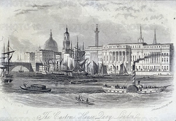 Custom House, London, c1840. Artist: John Newman