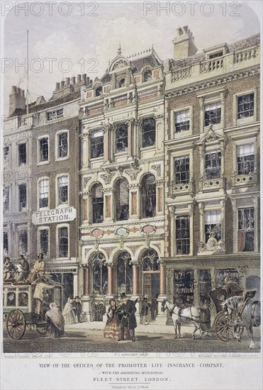 Fleet Street, London, 1861. Artist: Robert Dudley