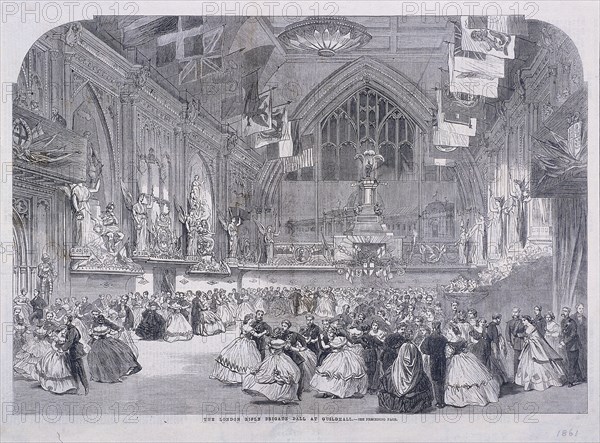 London Rifle Brigade Ball at Guildhall, London, 1861. Artist: Anon