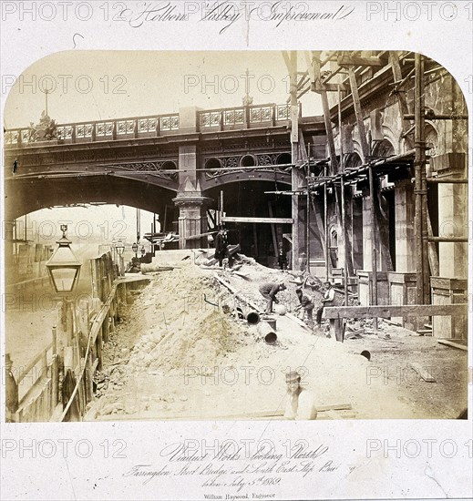 Holborn Viaduct, London, 1869. Artist: Anon