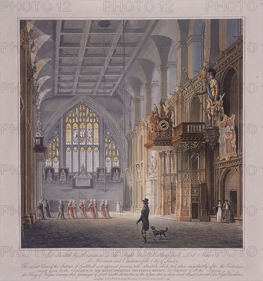 Guildhall, London, 1816. Artist: George Hawkins