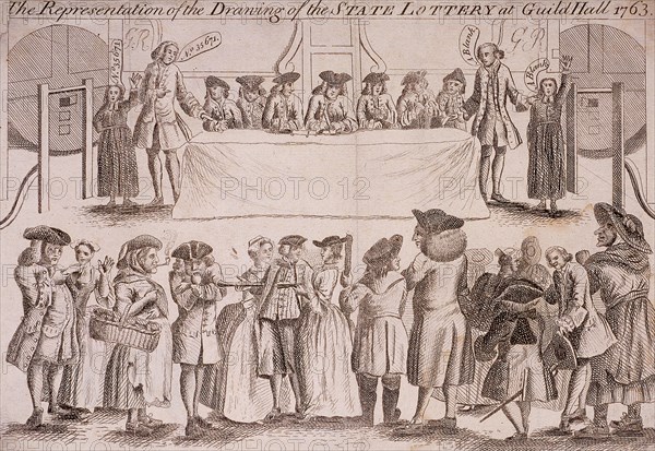 State Lottery at Guildhall, London, 1763. Artist: Anon