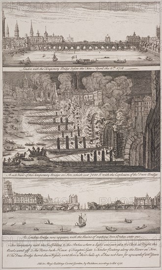 London Bridge (old), London, 1758. Artist: Anon