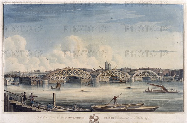 New London Bridge, London, 1827. Artist: G Yates