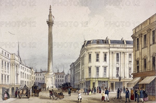 Monument, London, c1855. Artist: Thomas Colman Dibdin