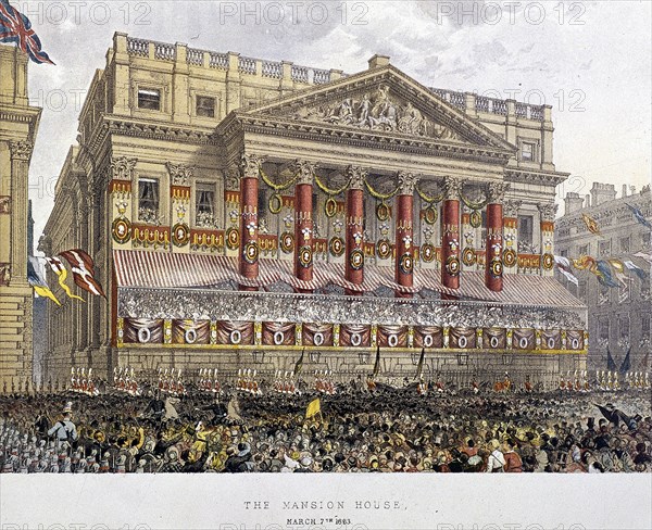 Mansion House (exterior), London, 1863. Artist: Day & Son