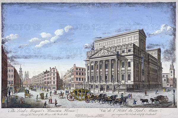 Mansion House (exterior), London, c1753. Artist: Anon