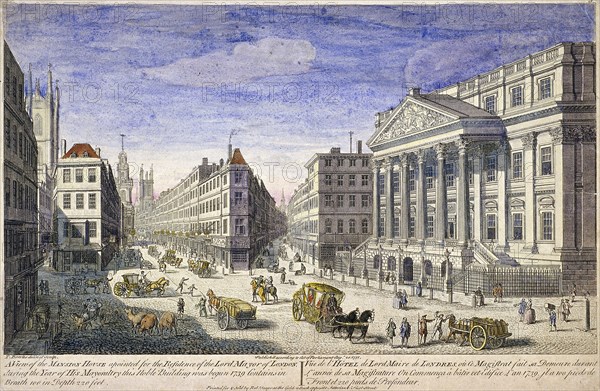 Mansion House (exterior), London, 1751. Artist: Thomas Bowles