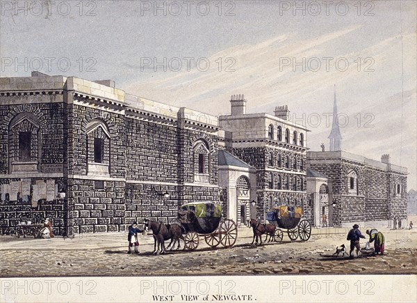 Newgate Prison, Old Bailey, London, c1815. Artist: George Shepherd
