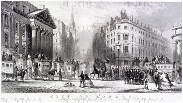 Mansion House (exterior), London, c1855. Artist: Thomas Abiel Prior