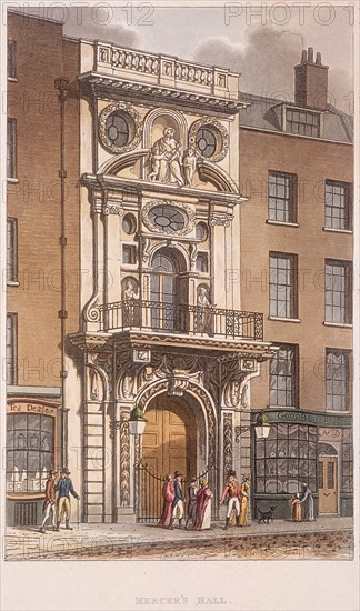 Mercers' Hall, London, 1815. Artist: Anon