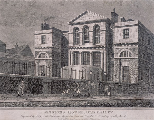 Old Bailey, Sessions House, London, 1812. Artist: S Lacey