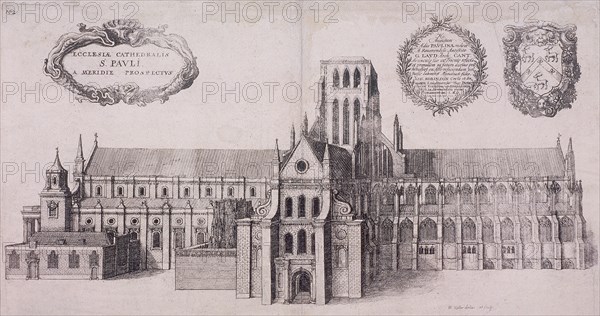 St Paul's Cathedral (old), London, 1656. Artist: Wenceslaus Hollar