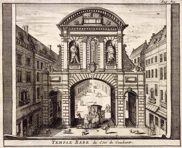 Temple Bar, London, c1700. Artist: Johannes de Ram