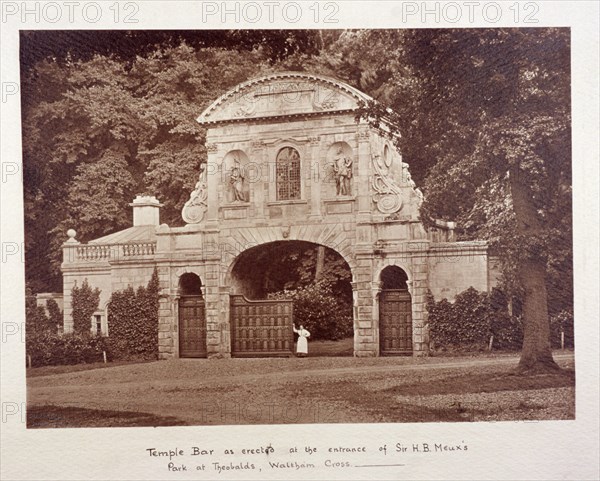 Temple Bar, Theobalds Park, Cheshunt, Hertfordshire, c1895. Artist: Anon