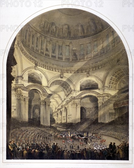 St Paul's Cathedral (new) interior, London, c1852. Artist: Andrew Maclure