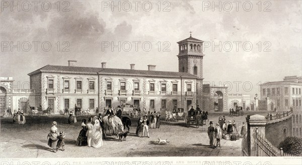 London Bridge Station, Bermondsey, London, 1845. Artist: Henry Adlard