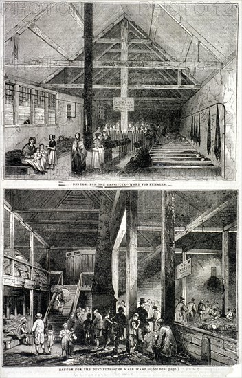 The Whitecross Street Prison for debtors, London, 1843. Artist: Anon