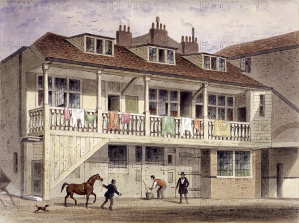 The Black Lion Inn, Whitefriars Street, London, c1855. Artist: Thomas Hosmer Shepherd