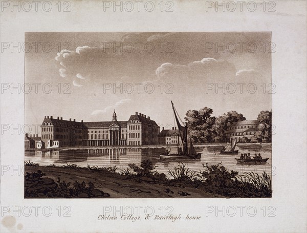 The Royal Hospital and Ranelagh House, Chelsea, London, c1800. Artist: Anon